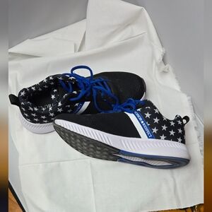 Honor&Respect Black & Royal Blue Star-Print Athletic Sneakers